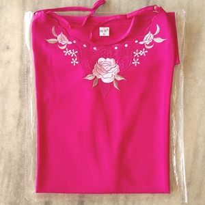 NWOT. Woman's Silk embroidery nightgown.